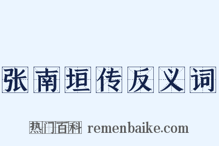 张南垣传反义词是什么意思的图片